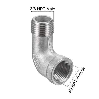 Harfington Pipe Fitting Elbow NPT Male to Female Thread Hose Connector Adapter 304 Stainless Steel