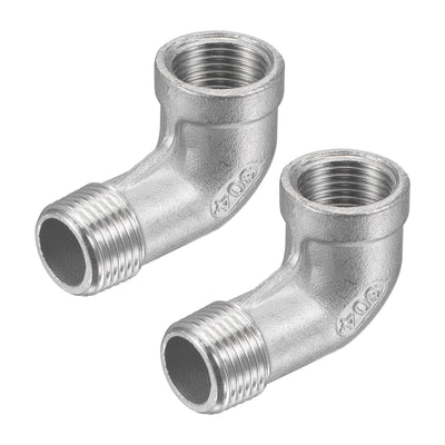 Harfington Pipe Fittings Elbow NPT Male to Female Thread Hose Connector Adapter 304 Stainless Steel