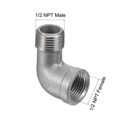 Harfington Pipe Fittings Elbow NPT Male to Female Thread Hose Connector Adapter 304 Stainless Steel