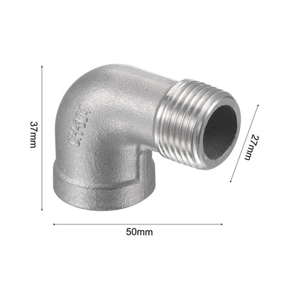 Harfington Pipe Fittings Elbow NPT Male to Female Thread Hose Connector Adapter 304 Stainless Steel