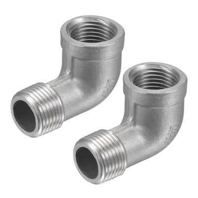 Harfington Pipe Fittings Elbow NPT Male to Female Thread Hose Connector Adapter 304 Stainless Steel