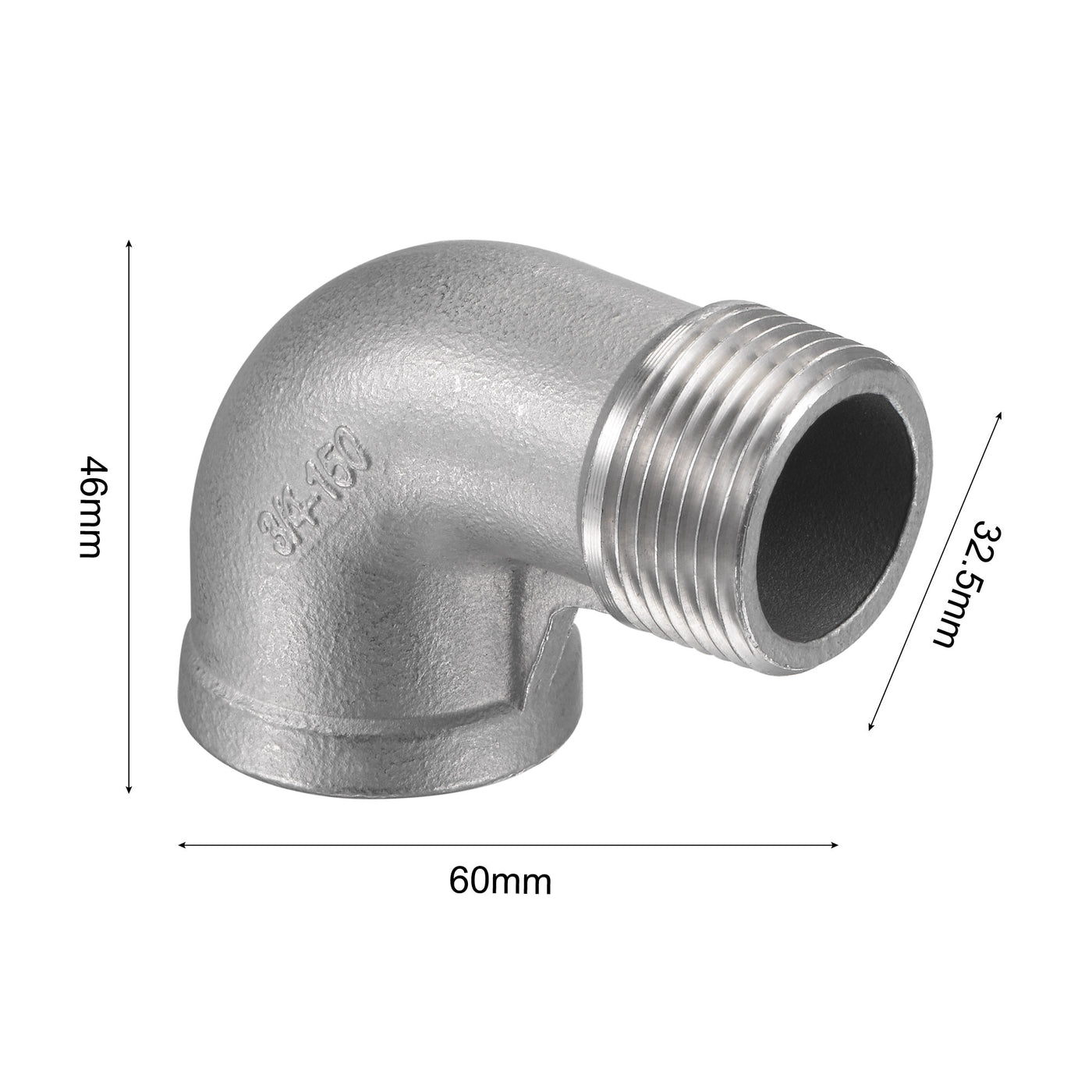 Harfington Pipe Fitting Elbow NPT Male to Female Thread Hose Connector Adapter 304 Stainless Steel