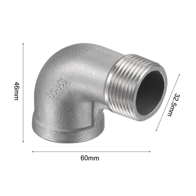 Harfington Pipe Fitting Elbow NPT Male to Female Thread Hose Connector Adapter 304 Stainless Steel