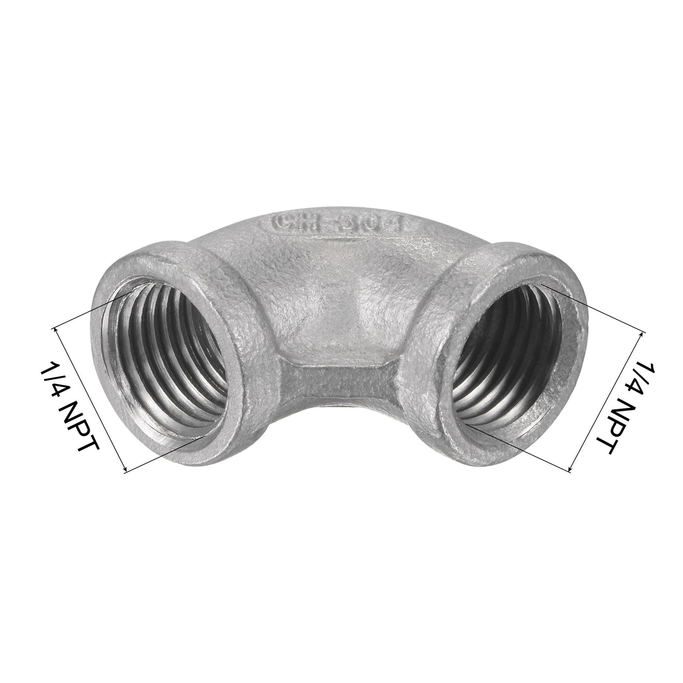Harfington Pipe Fittings Elbow NPT Female Thread Hose Connector Adapter 304 Stainless Steel