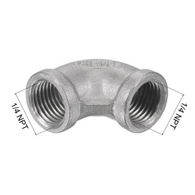 Harfington Pipe Fittings Elbow NPT Female Thread Hose Connector Adapter 304 Stainless Steel