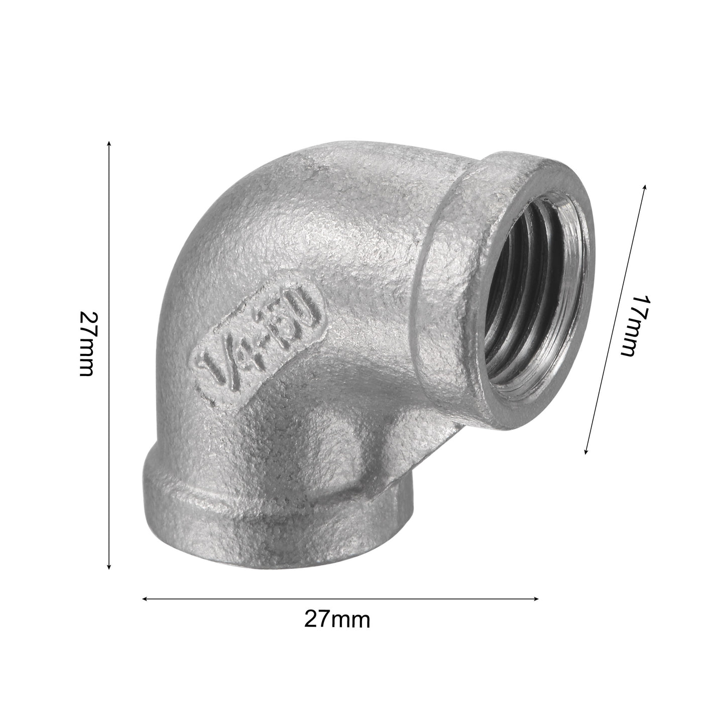 Harfington Pipe Fittings Elbow NPT Female Thread Hose Connector Adapter 304 Stainless Steel