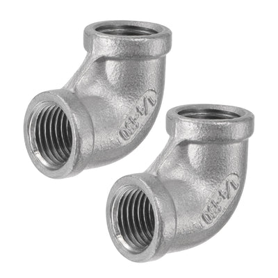 Harfington Pipe Fittings Elbow NPT Female Thread Hose Connector Adapter 304 Stainless Steel