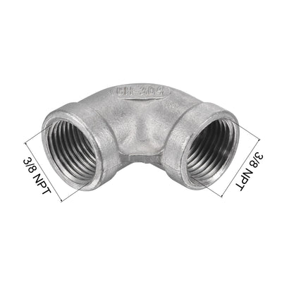 Harfington Pipe Fittings Elbow NPT Female Thread Hose Connector Adapter 304 Stainless Steel