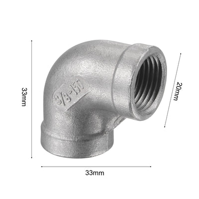 Harfington Pipe Fittings Elbow NPT Female Thread Hose Connector Adapter 304 Stainless Steel