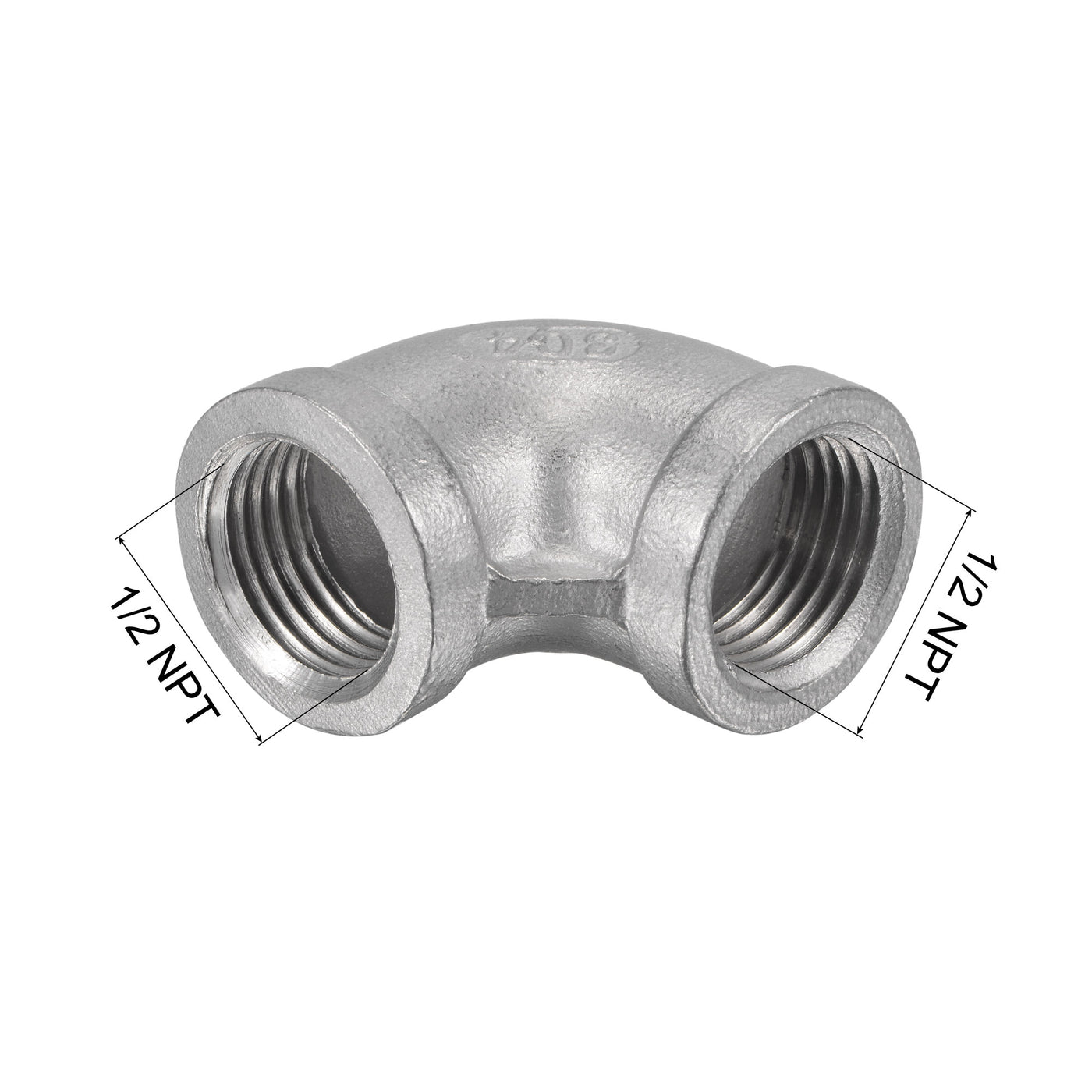 Harfington Pipe Fittings Elbow NPT Female Thread Hose Connector Adapter 304 Stainless Steel