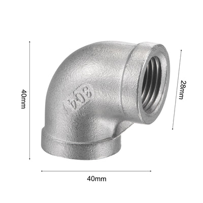 Harfington Pipe Fittings Elbow NPT Female Thread Hose Connector Adapter 304 Stainless Steel