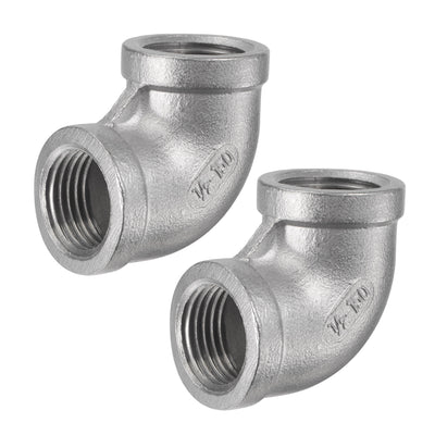Harfington Pipe Fittings Elbow NPT Female Thread Hose Connector Adapter 304 Stainless Steel