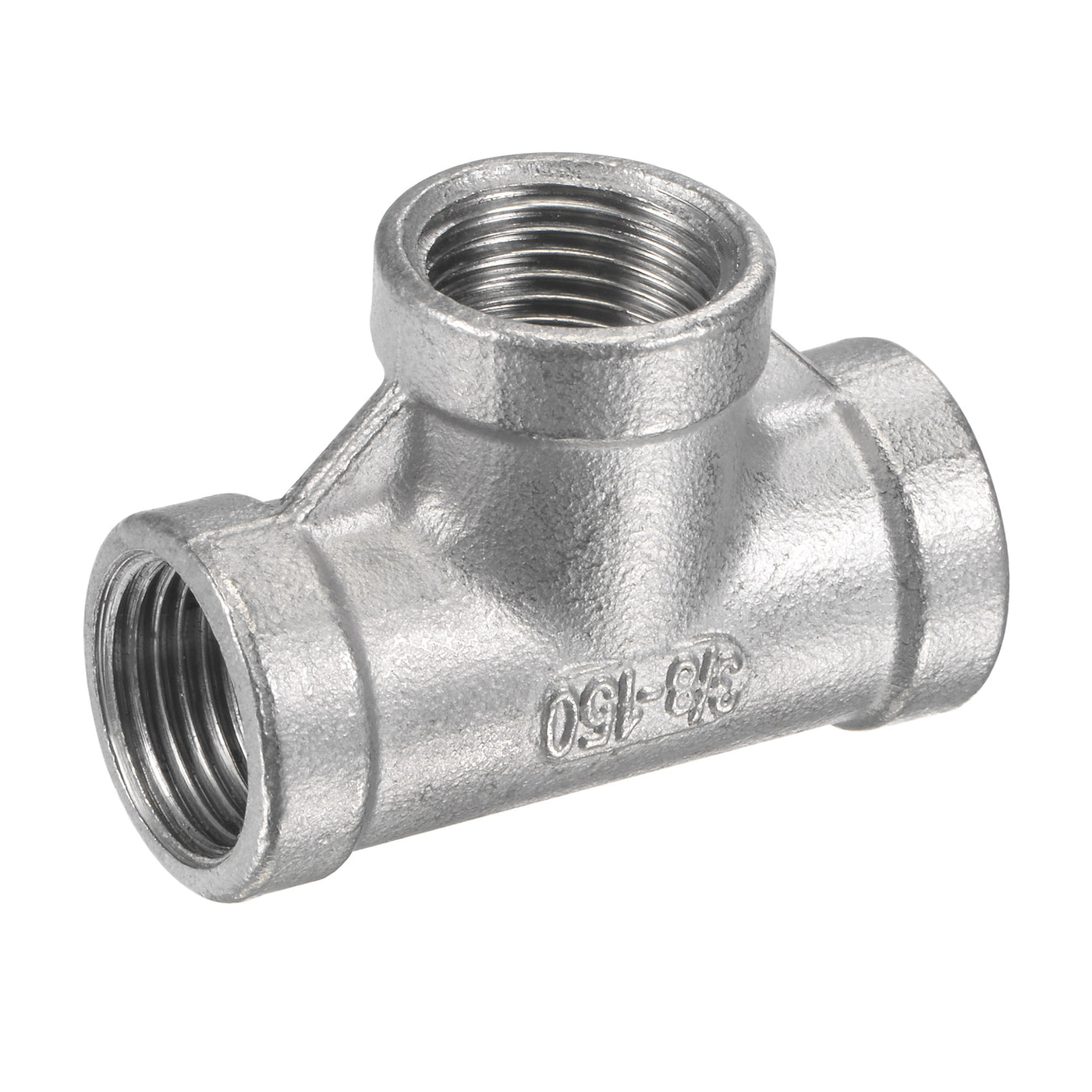 Harfington Pipe Fitting Tee NPT Female Thread Hose Connector Adapter 304 Stainless Steel