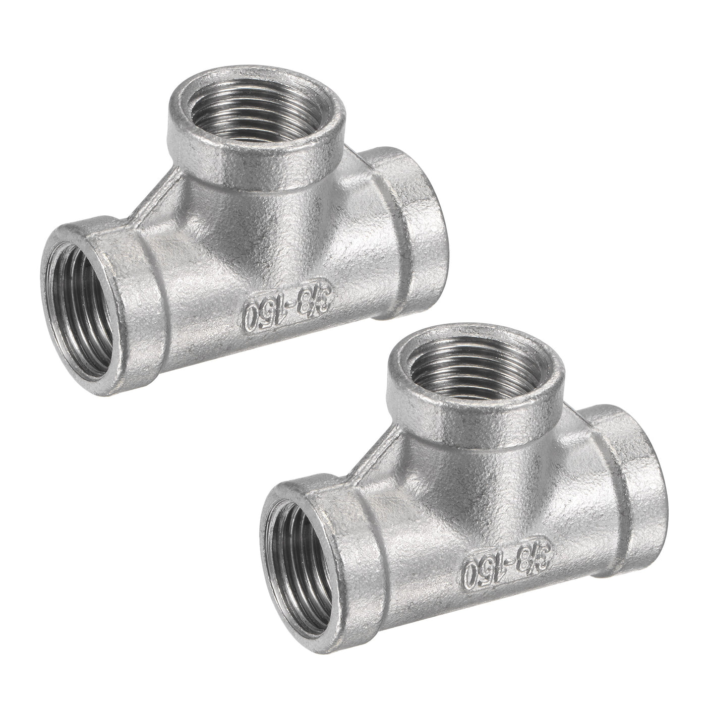 Harfington Pipe Fitting Tee NPT Female Thread Hose Connector Adapter, 304 Stainless Steel