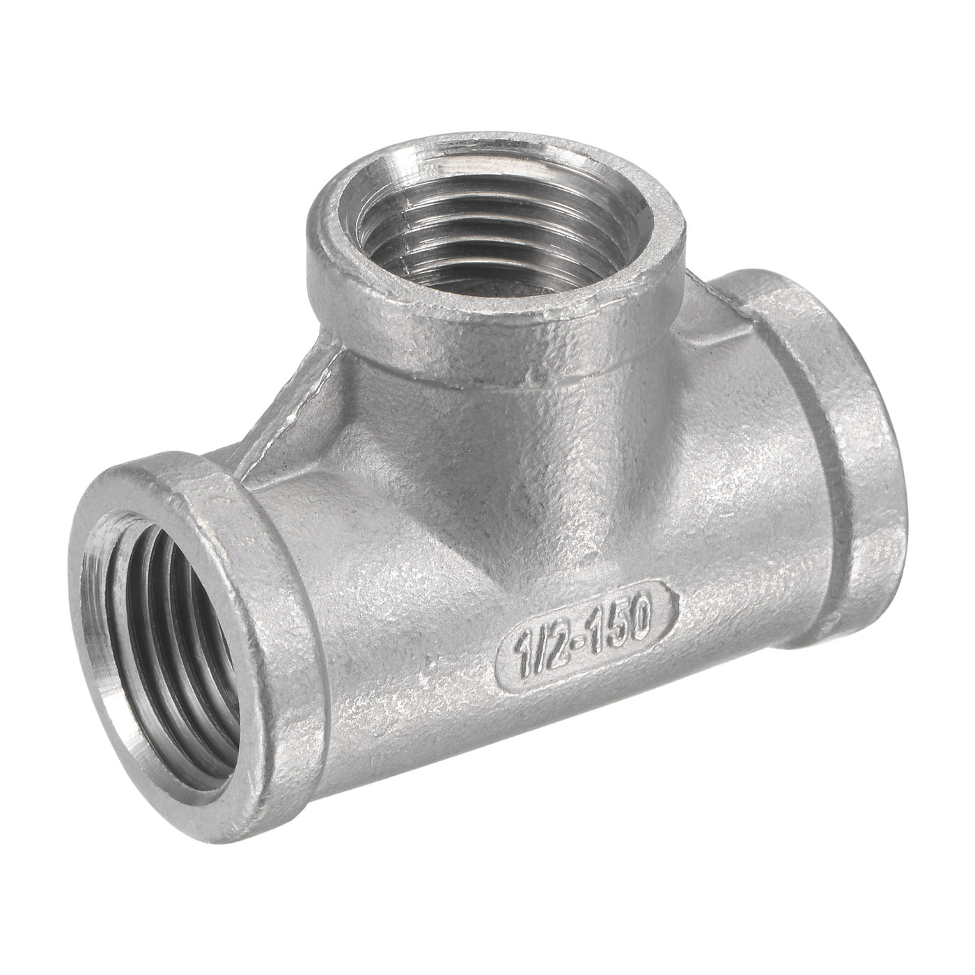Harfington Pipe Fitting Tee NPT Female Thread Hose Connector Adapter 304 Stainless Steel