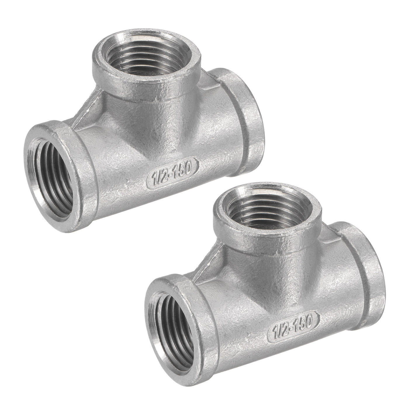 Harfington Pipe Fitting Tee NPT Female Thread Hose Connector Adapter, 304 Stainless Steel