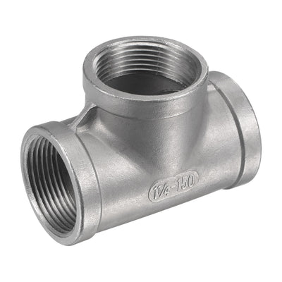 Harfington Pipe Fitting Tee NPT Female Thread Hose Connector Adapter 304 Stainless Steel