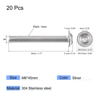 Harfington 304 Stainless Steel Hex Socket Drive Screw