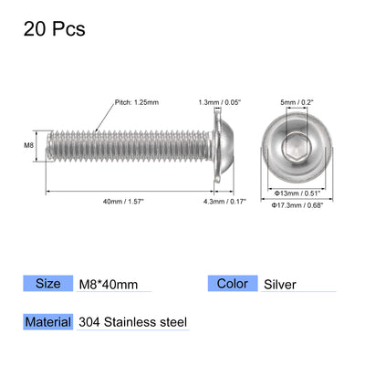 Harfington 304 Stainless Steel Hex Socket Drive Screw