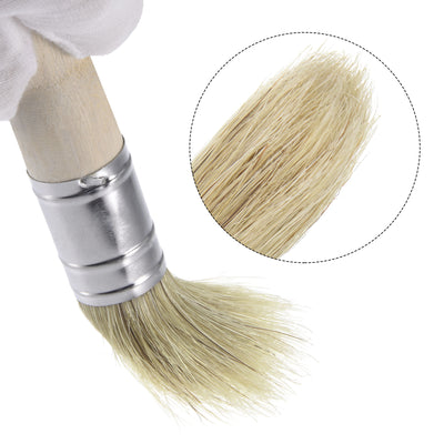 Harfington Round Paint Brush 10" Length 0.8" Dia Natural Bristle with Wood Handle for Painting Wall, Furniture, DIY Art Crafts