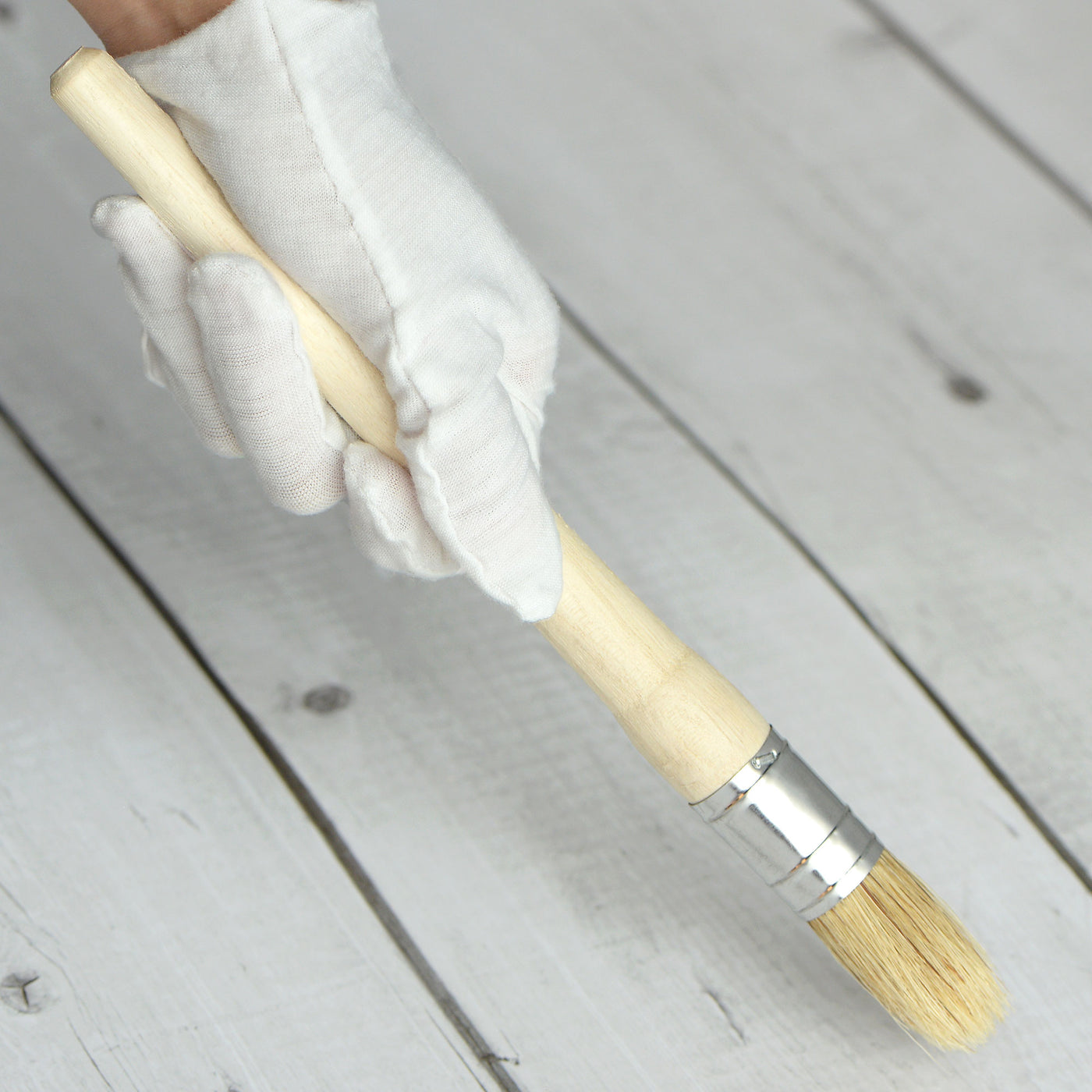 Harfington Round Paint Brush 10" Length 0.8" Dia Natural Bristle with Wood Handle for Painting Wall, Furniture, DIY Art Crafts