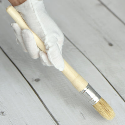 Harfington Round Paint Brush 10" Length 0.8" Dia Natural Bristle with Wood Handle for Painting Wall, Furniture, DIY Art Crafts