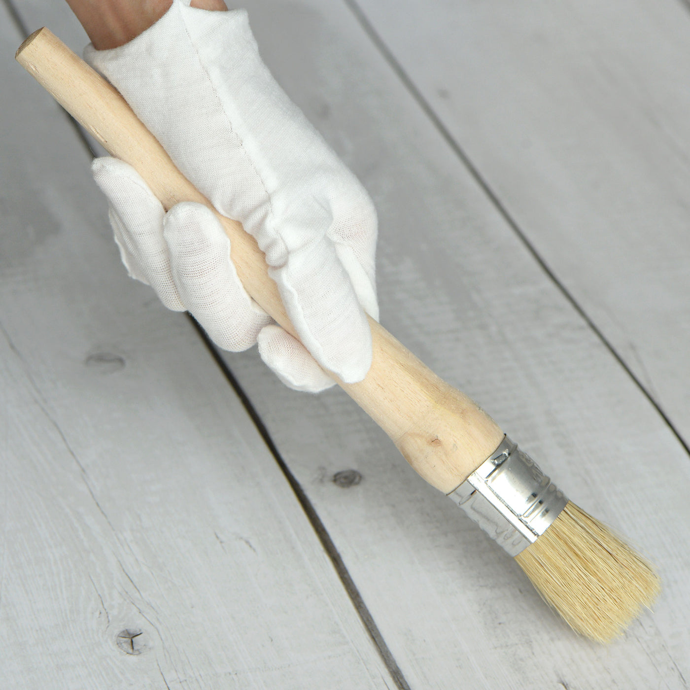 Harfington Round Paint Brush 10" Length 1" Dia Natural Bristle with Wood Handle for Painting Wall, Furniture, DIY Art Crafts