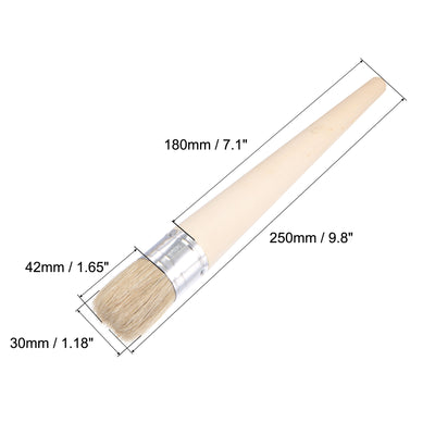 Harfington Round Paint Brush 10" Length 1.2" Dia Natural Bristle with Wood Handle for Painting Wall, Furniture, DIY Art Crafts