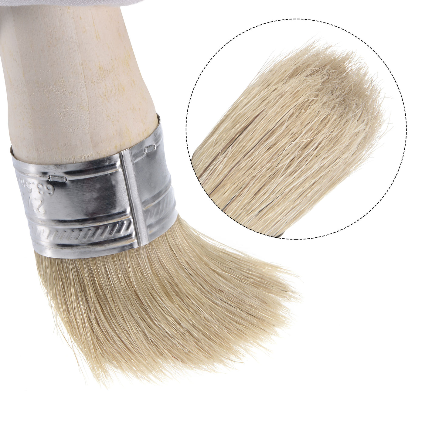 Harfington Round Paint Brush 10" Length 1.2" Dia Natural Bristle with Wood Handle for Painting Wall, Furniture, DIY Art Crafts