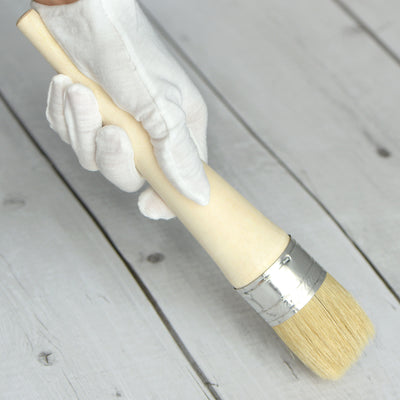 Harfington Round Paint Brush 10" Length 1.2" Dia Natural Bristle with Wood Handle for Painting Wall, Furniture, DIY Art Crafts