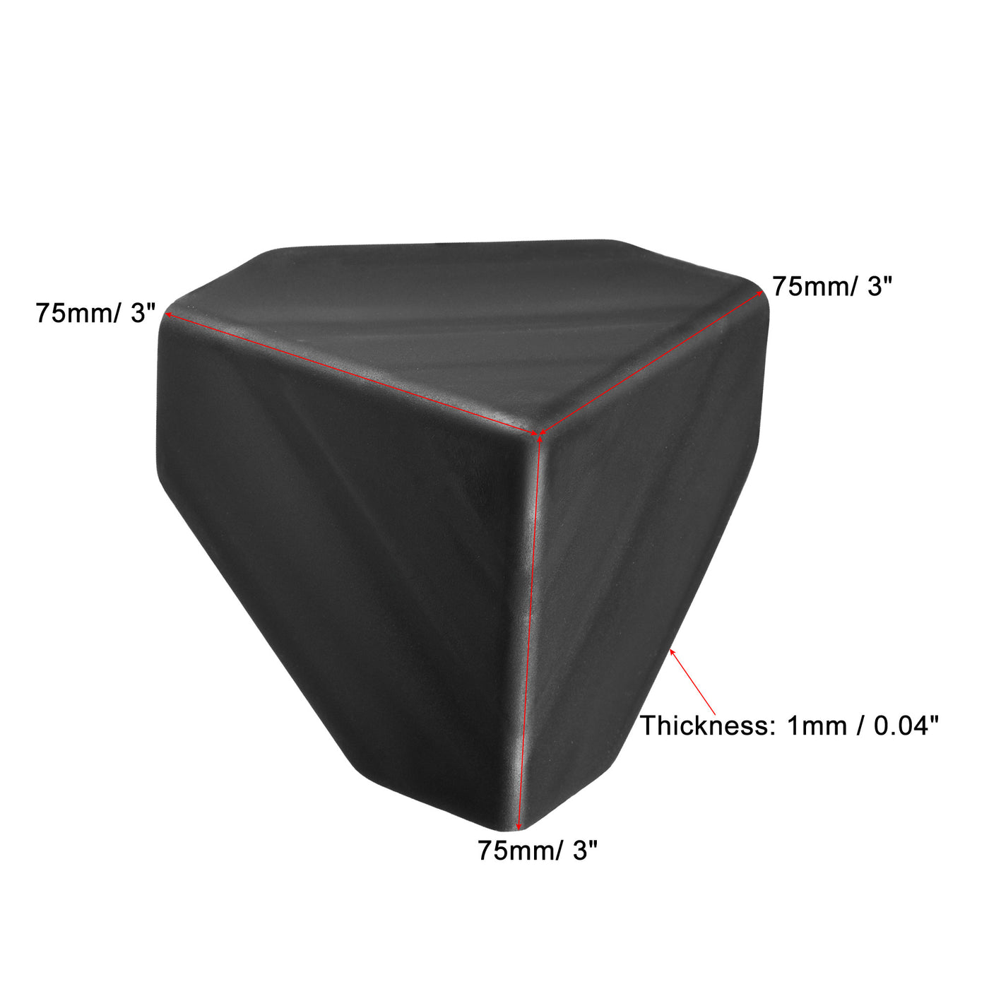 Harfington Corner Protector PP Plastic 3" x 3" x 3" for Carton Black Pack of 16