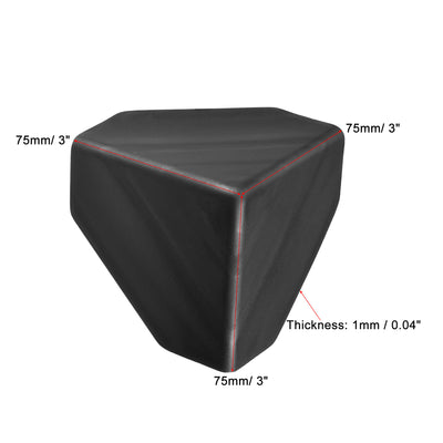 Harfington Corner Protector PP Plastic 3" x 3" x 3" for Carton Black Pack of 16