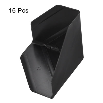 Harfington Corner Protector PP Plastic 3" x 3" x 3" for Carton Black Pack of 16