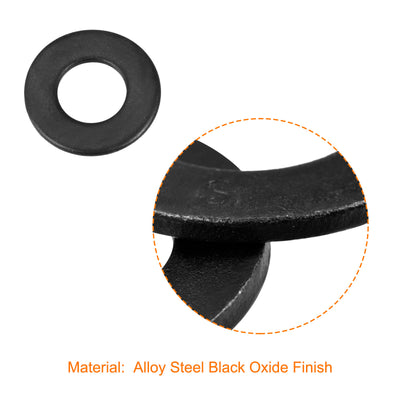 Harfington Flat Washer, Alloy Steel Black Oxide Finish