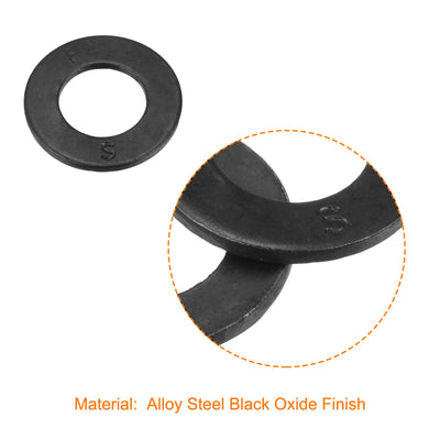 Harfington Flat Washer, Alloy Steel Black Oxide Finish