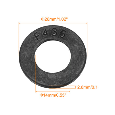 Harfington Flat Washer, Alloy Steel Black Oxide Finish Apply for Bolt