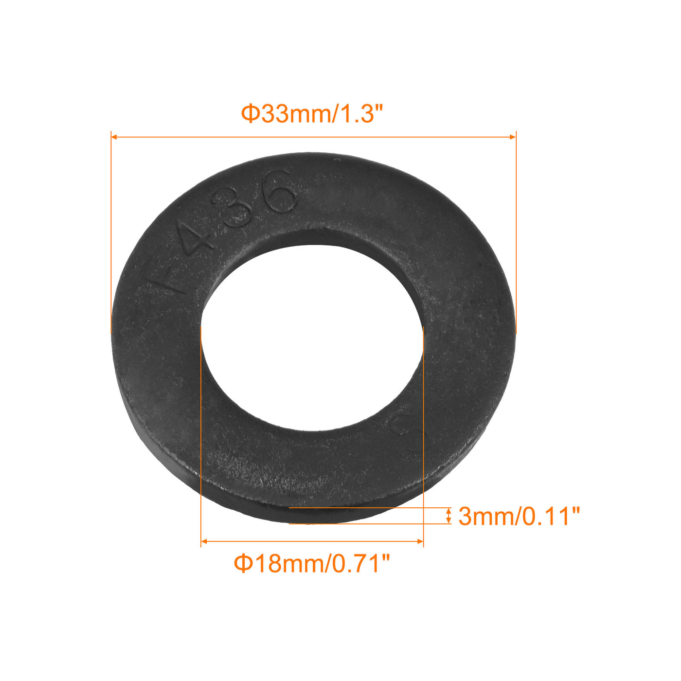 Harfington Flat Washer, Alloy Steel Black Oxide Finish Apply for Threaded Bolt Connections.