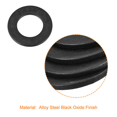 Harfington Flat Washer, Alloy Steel Black Oxide Finish Apply for Bolt