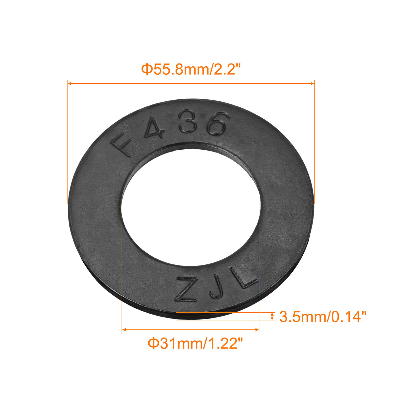 Harfington Flat Washer, Alloy Steel Black Oxide Finish Apply for Threaded Bolt Connections.