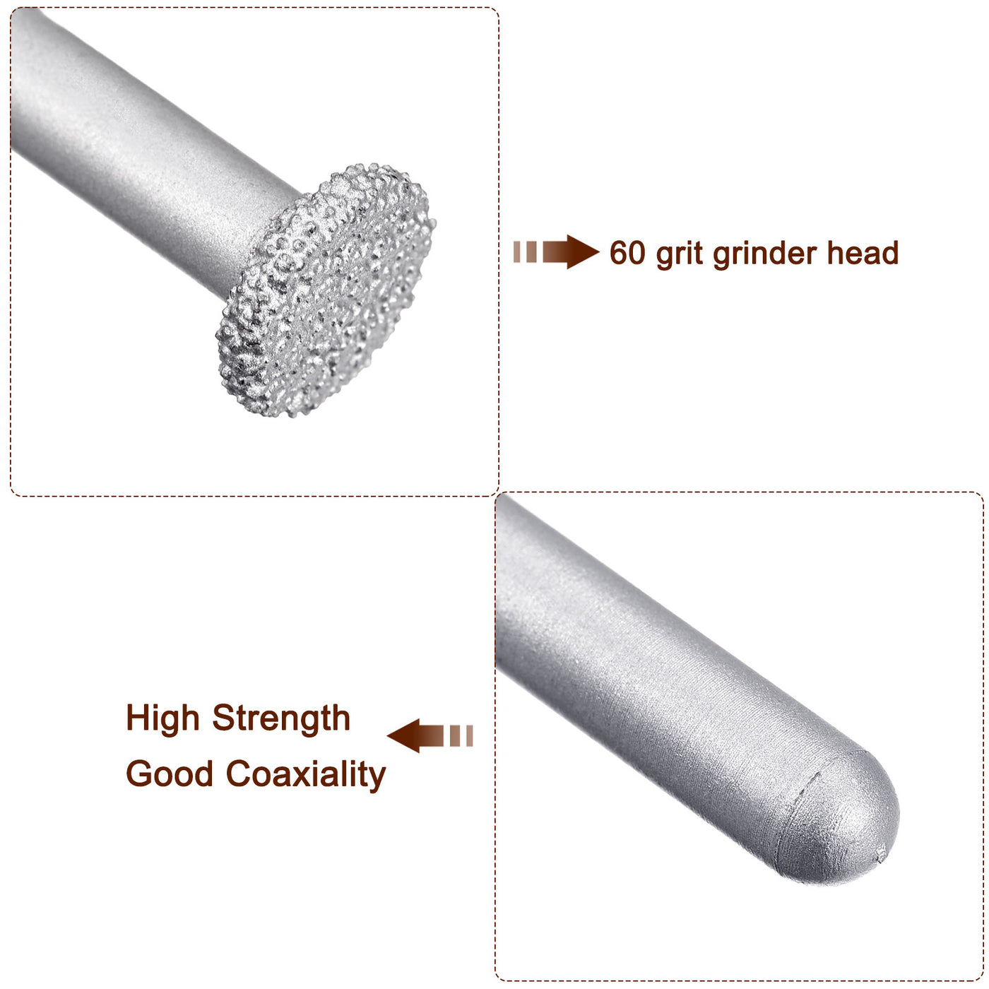 Harfington Diamond Mounted Points 60 Grit 10.5mm Flat Head 6mm Shank Grinding Rotary Bit