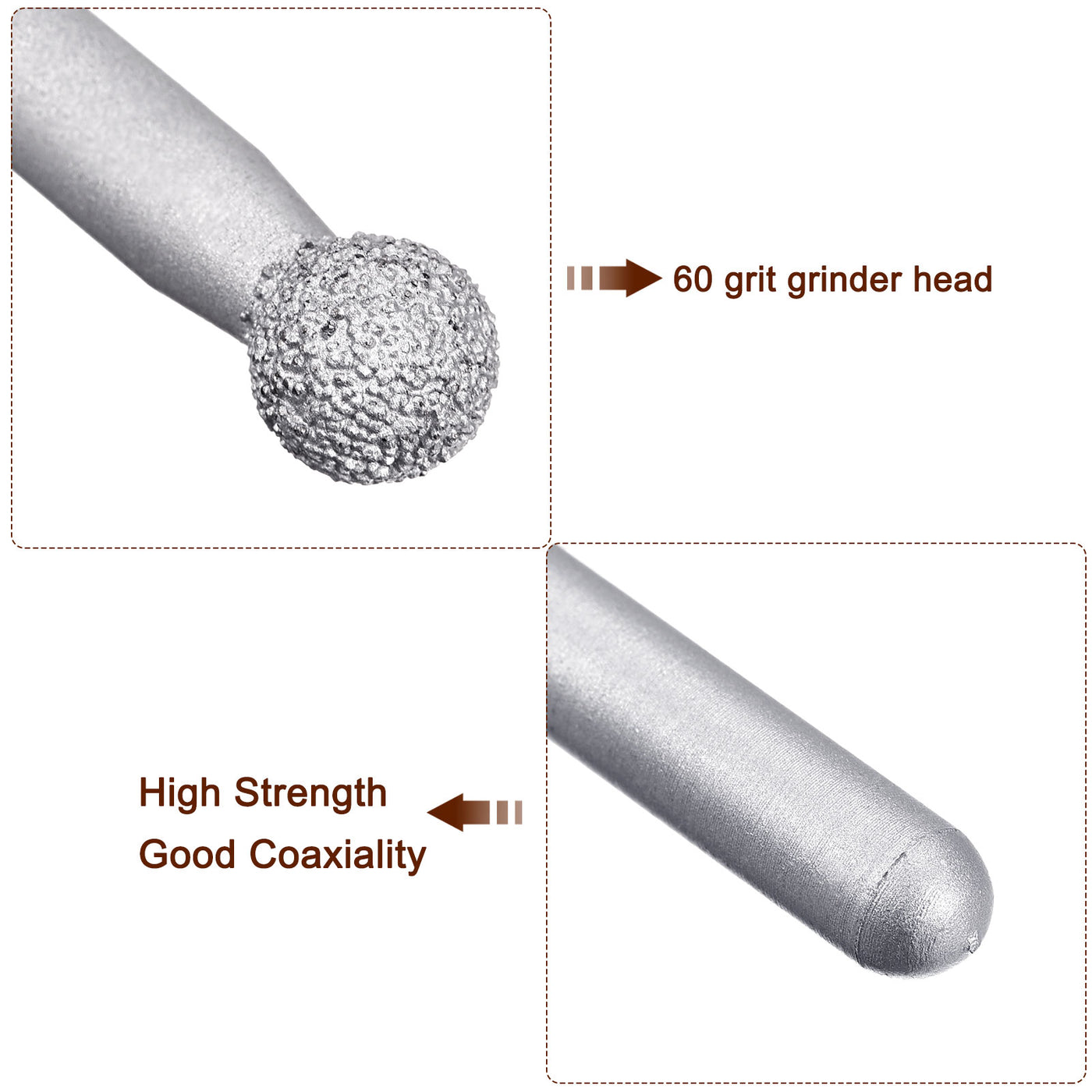 Harfington Diamond Mounted Points 60 Grit 8.5mm Sphere Head Grinding Rotary Bit 2pcs