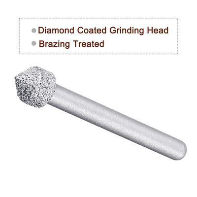 Harfington Diamond Mounted Points 60 Grit 10.5mm Cone Head 6mm Shank Grinding Rotary Bit