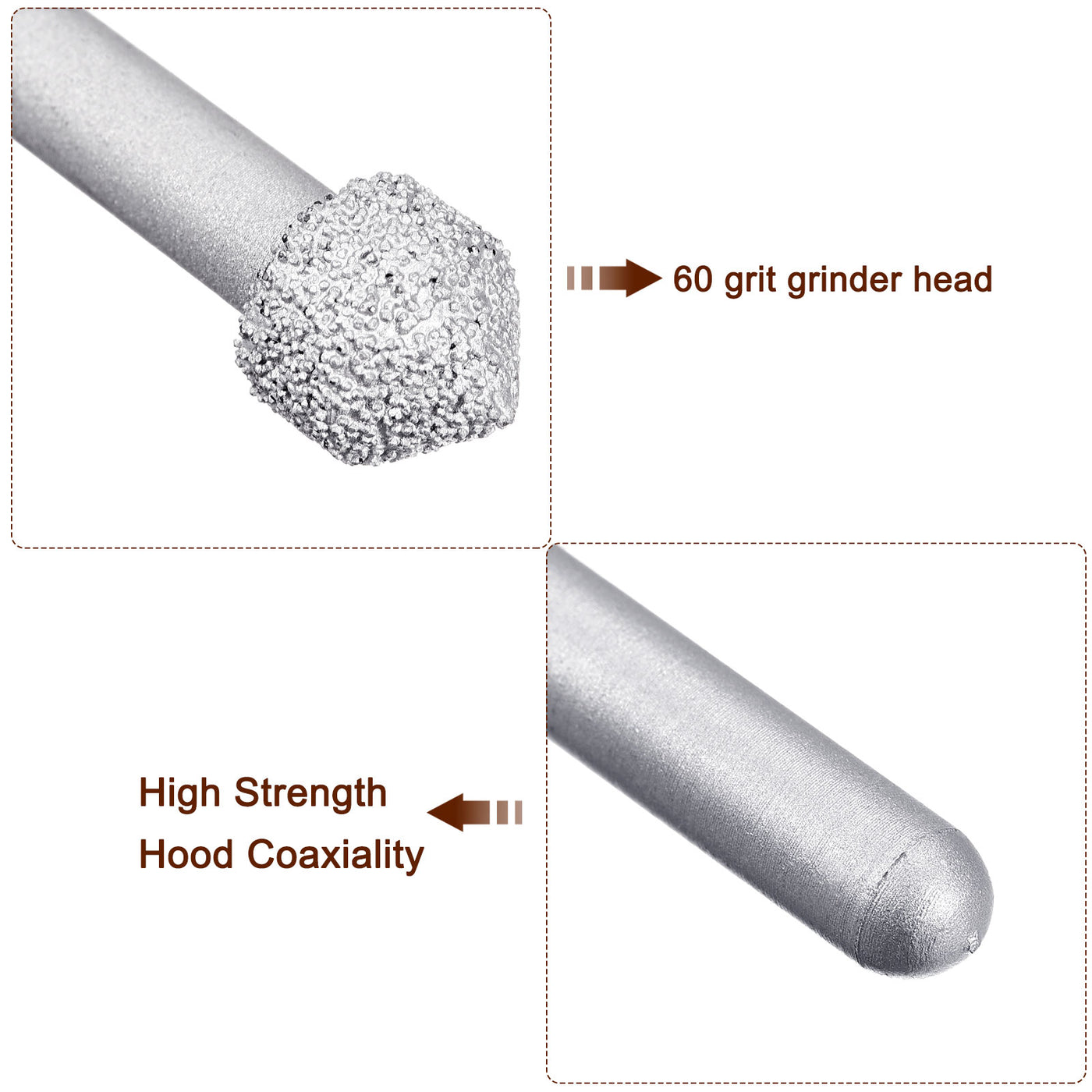 Harfington Diamond Mounted Points 60 Grit 10.5mm Cone Head 6mm Shank Grinding Rotary Bit