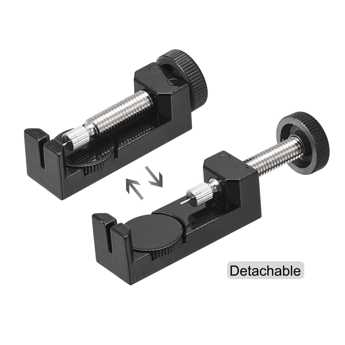 Harfington Strap Link Pin Removal Tool with 3 Pins, 35mm Adjustable Width for Re-size Watch Band, Black