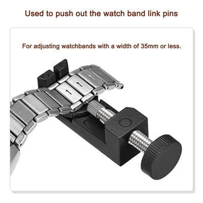 Harfington Strap Link Pin Removal Tool with 3 Pins, 35mm Adjustable Width for Re-size Watch Band, Black
