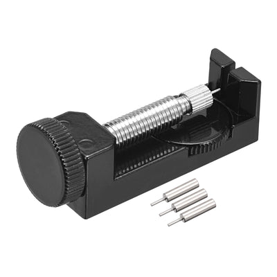 Harfington Strap Link Pin Removal Tool with 3 Pins, 35mm Adjustable Width for Re-size Watch Band, Black