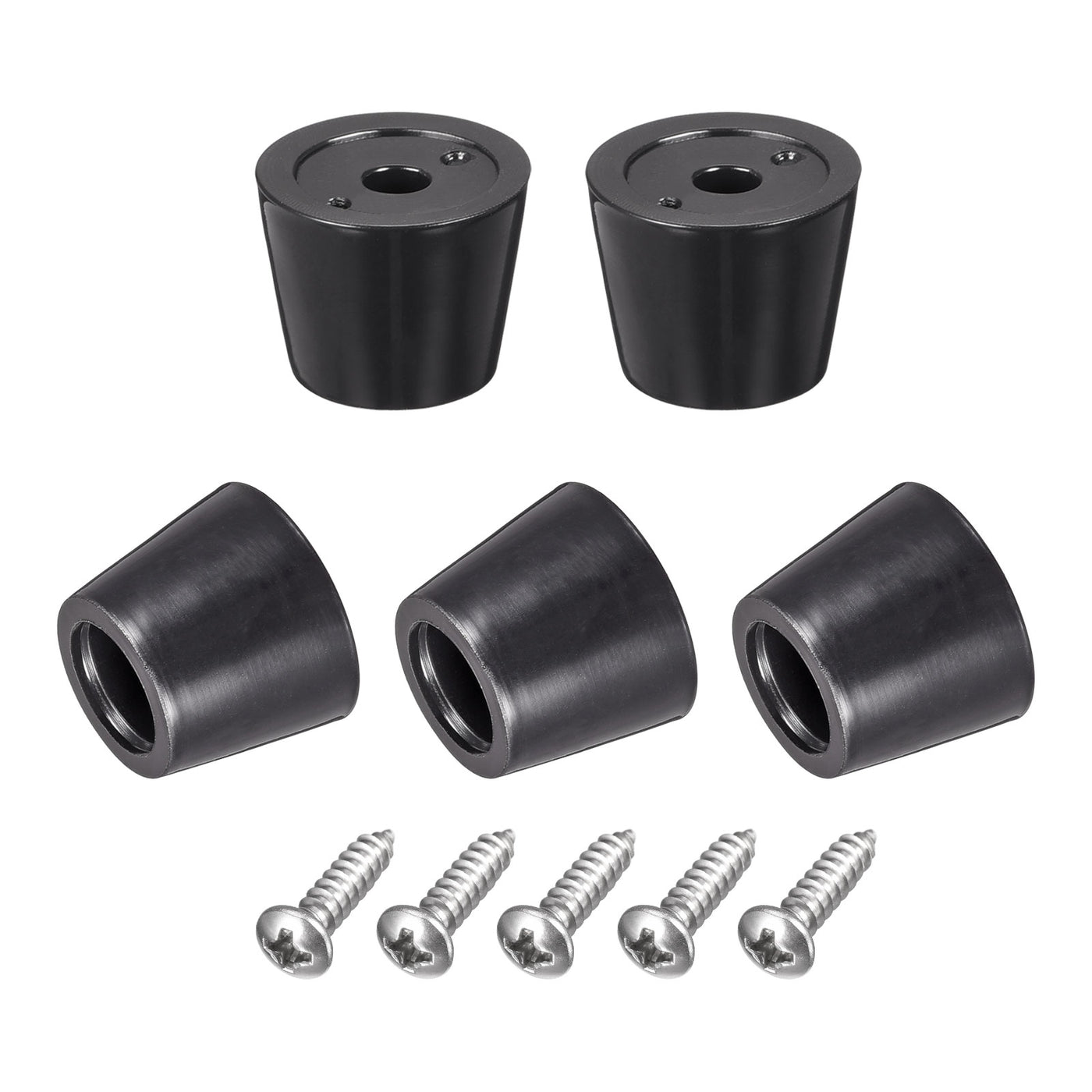 Harfington 15mm W x 11mm H Rubber Bumper Feet, Stainless Steel Screws and Washer 200pcs