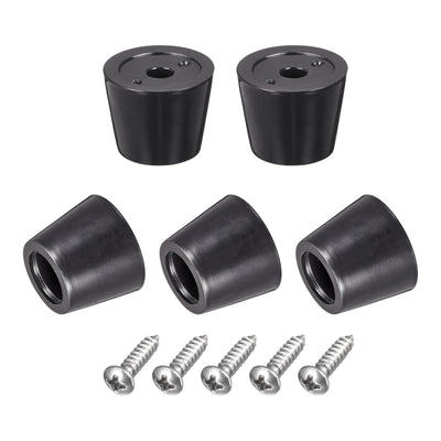 Harfington 15mm W x 11mm H Rubber Bumper Feet, Stainless Steel Screws and Washer 100pcs