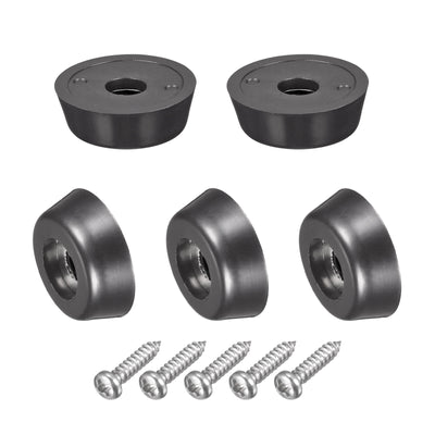Harfington 15mm W x 5mm H Rubber Bumper Feet, Stainless Steel Screws and Washer 40pcs