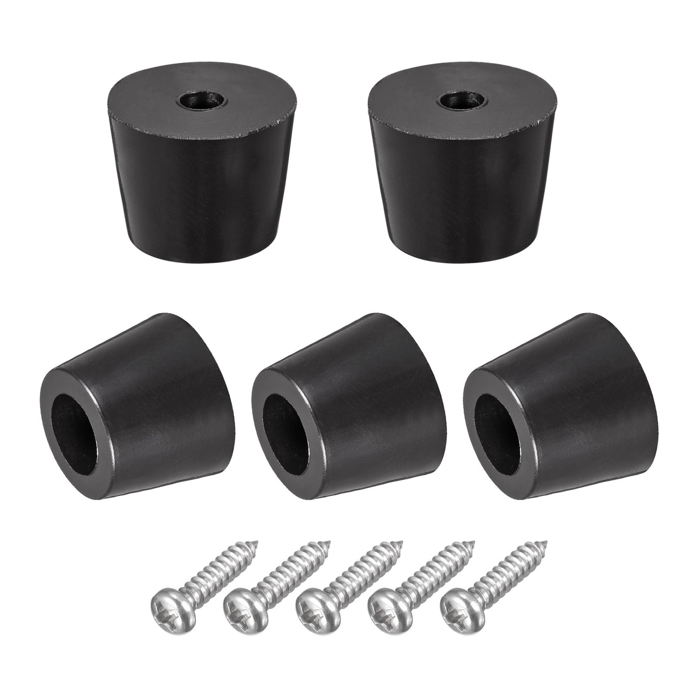 Harfington 15mm W x 12mm H Rubber Bumper Feet, Stainless Steel Screws and Washer 24pcs